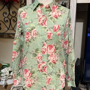 Lauren, Ralph Lauren petite women’s medium floral button-down, long sleeve shirt